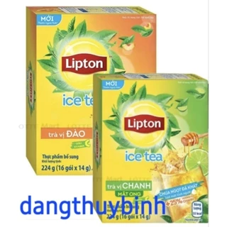 Trà Lipton Ice Tea hòa tan Chanh/Đào hộp 16 gói