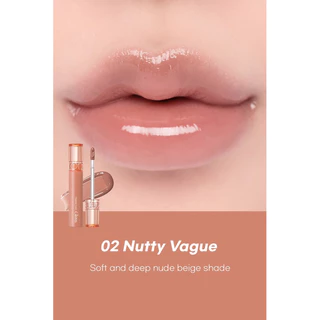 [SON CHIẾT][02 NUTTY VAGUE] Son Tint bóng siêu lì, cho môi căng mọng Hàn Quốc Romand Glasting Color GLOSS 4.0g