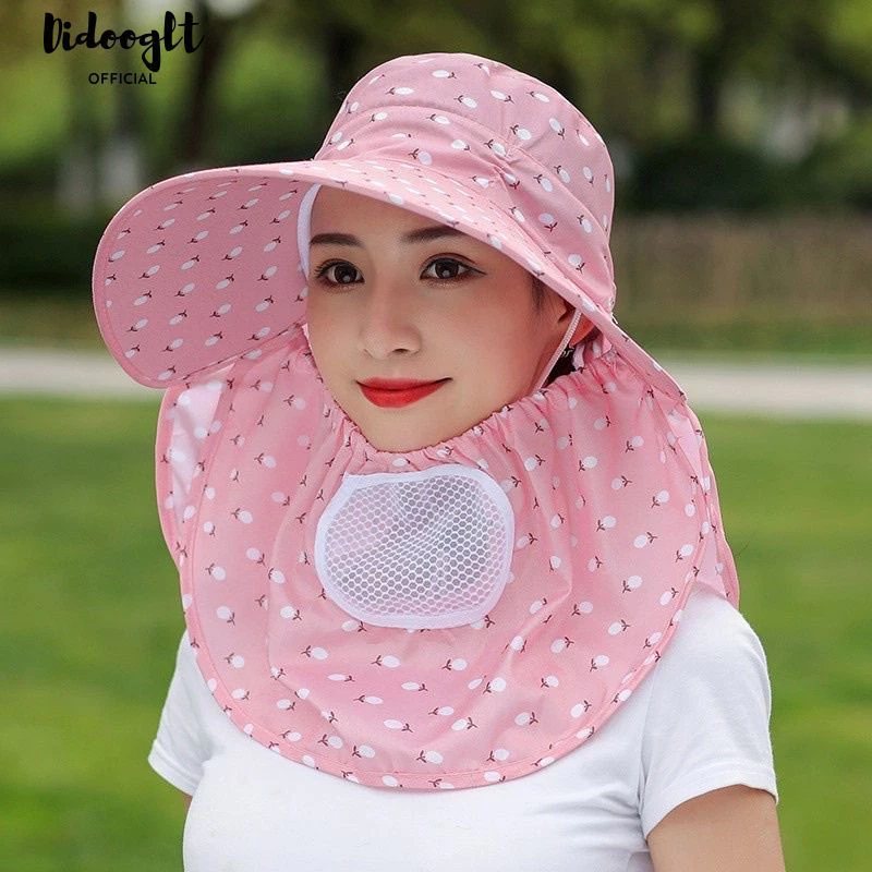 Mũ chống nắng Nữ vành rộng có kèm khẩu trang 2 lớp bảo vệ sức khoẻ,chống nắng,chống bụi hiệu quả ( didooglt )