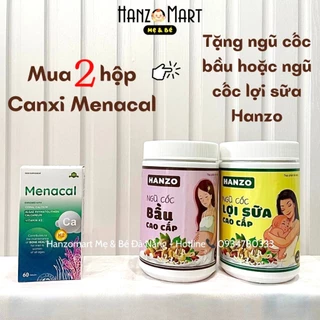 Canxi cho bà bầu, Menacal, Vitamin d3k2, DHA, Giúp bổ sung các loại vitamin, từ tảo biển cho bà bầu ( hộp 60 viên )