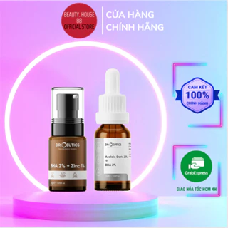 Serum BHA 2% + ZinC 1% DrCeutics Giảm Mụn Và Giảm Sưng Mụn,  tinh chất giảm mụn, mờ thâm mụn Azelaic acid 20%, BHA 2%