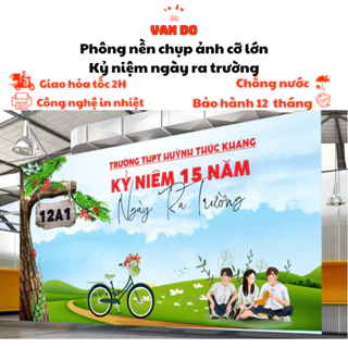 Phông nền chụp ảnh kỷ niệm ngày ra trường cỡ lớn có nhiều kích thước chất liệu in bạt ngoài trời chống nước - BH 12 Thá