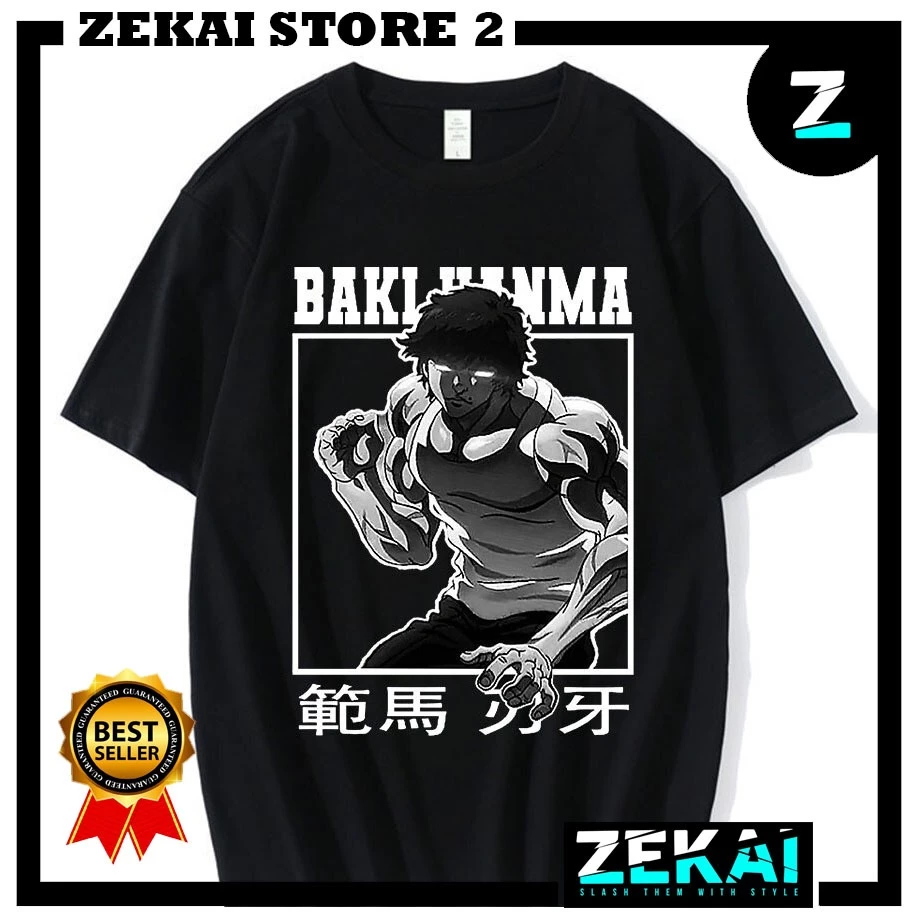 Áo Thun Cotton Cỡ Lớn In Hình Anime Baki The Grappler Tshirt Manga Hanma Yujiro