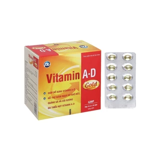 Viên Uống VITAMIN A-D Gold Hộp 100 Viên Hỗ Trợ Các Vấn Đề Về Sức Khỏe