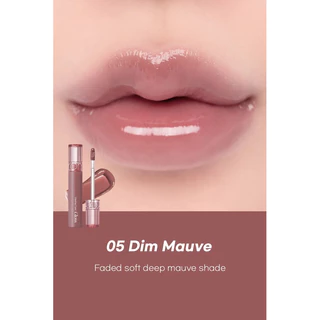 [SON CHIẾT][05 DIM MAUVE] Son Tint bóng siêu lì, cho môi căng mọng Hàn Quốc Romand Glasting Color GLOSS 4.0g