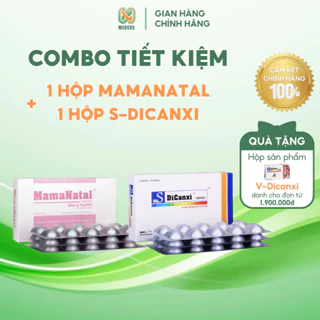 Combo 1 hộp MamaNatal + 1 hộp S-Dicanxi cung cấp canxi, DHA, dinh dưỡng, tăng sức đề kháng phụ nữ mang thai | MEDCOS