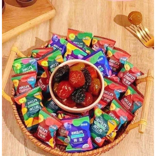 Ô Mai Mix Vị Colorful Plum Mix 4 Vị Việt Quất, Cherry, Mận Táo Đỏ Ăn Chua Ngọt Cực Ngon Túi 408G