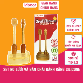 Set Rơ Lưỡi,Tưa Lưỡi Và Bàn Chải Đánh Răng Silicon Cho Bé Inbear