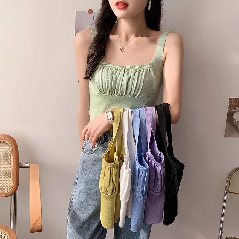 Áo 3 lỗ croptop rúm xinh nhiều màu