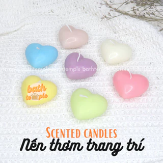 Nến thơm trái tim mini handmade trang trí, thư giãn (Scented candles) - bath temple