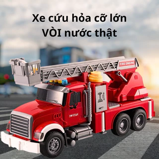 Xe cứu hoả cỡ lớn đa năng phun nước thật, có đèn nhạc vui nhộn