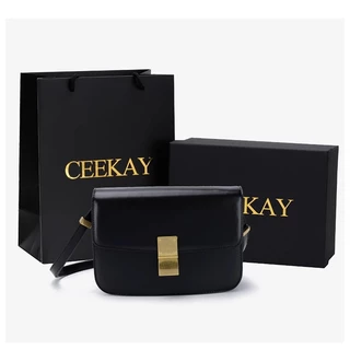 [SẴN HÀNG] Túi Ceekay chính hãng | Túi xách nữ kiểu retro dáng hộp đơn giản da trơn- Full box - CK43