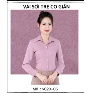 Áo sơ mi Thái Hòa hồng ruốc vải sợi tre có vân co giãn.