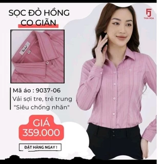 (CÓ SẴN)áo sơ mi nữ Thái Hòa mã 9037 vải sợi tre co giãn