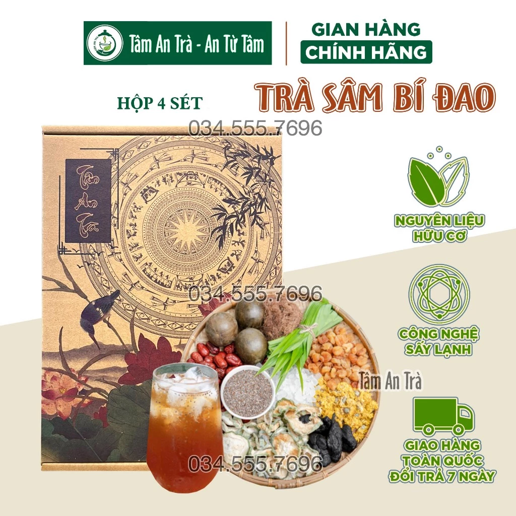 ✅[CHÍNH HÃNG] Trà sâm bí đao thảo mộc set nấu tại nhà Tâm An thanh lọc cơ thể, giải khát mùa hè thải độc gan đẹp da