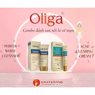 Combo sữa rửa mặt + kem trị mụn oliga giúp sạch sâu ngăn ngừa mụn hiệu quả