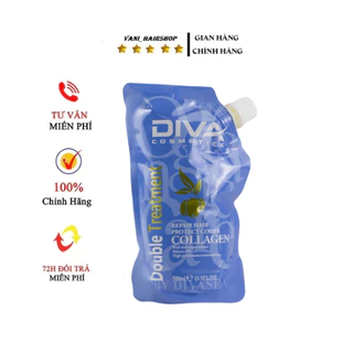 Kem Ủ Tóc, Hấp Tóc Diva phục hồi tóc hư tổn túi 500ml, collagen & keratin dưỡng tóc mượt chăm sóc tóc khô xơ uốn nhuộm