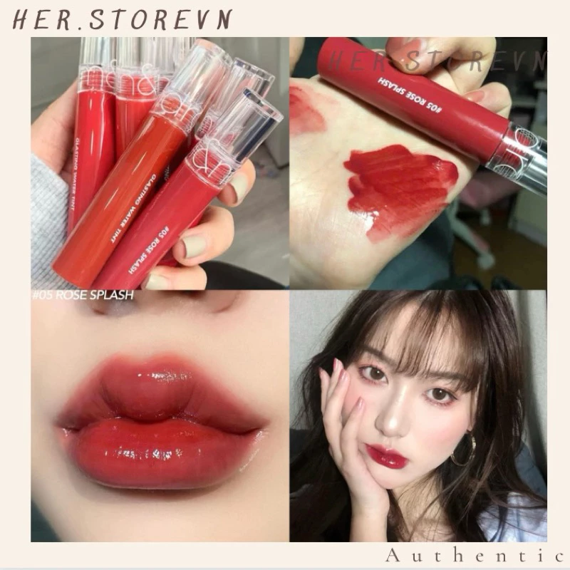 Son Bóng Romand Glasting Water Tint #05 Rose Splash - Màu Đỏ Hồng Khô