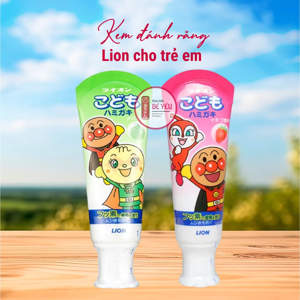 [NHẬT BẢN] Kem đánh răng Lion cho trẻ em - Không sợ bé nuốt nhầm