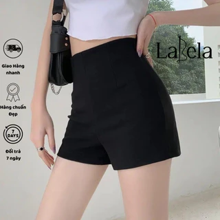 Quần đùi nữ  dance Labela quần short cạp cao ôm dáng legging thể thao bó đùi khóa sau chất vải Umi 117