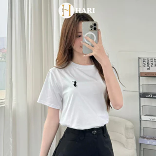 Áo thun nữ Hari chất cotton lạnh co giãn 2 chiều thêu ngựa 8082 P4K16