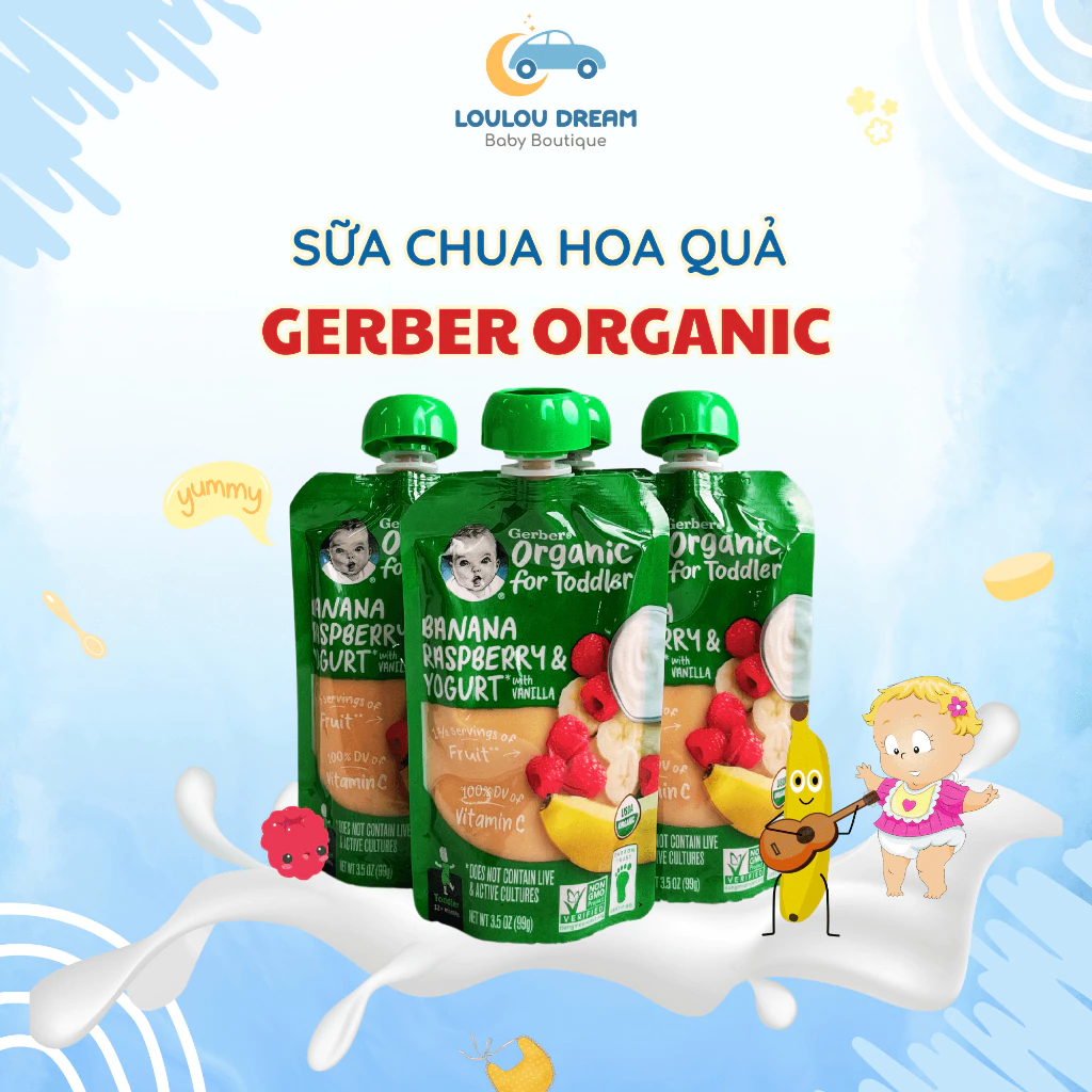 SỮA CHUA HOA QUẢ GERBER ORGANIC 1 túi