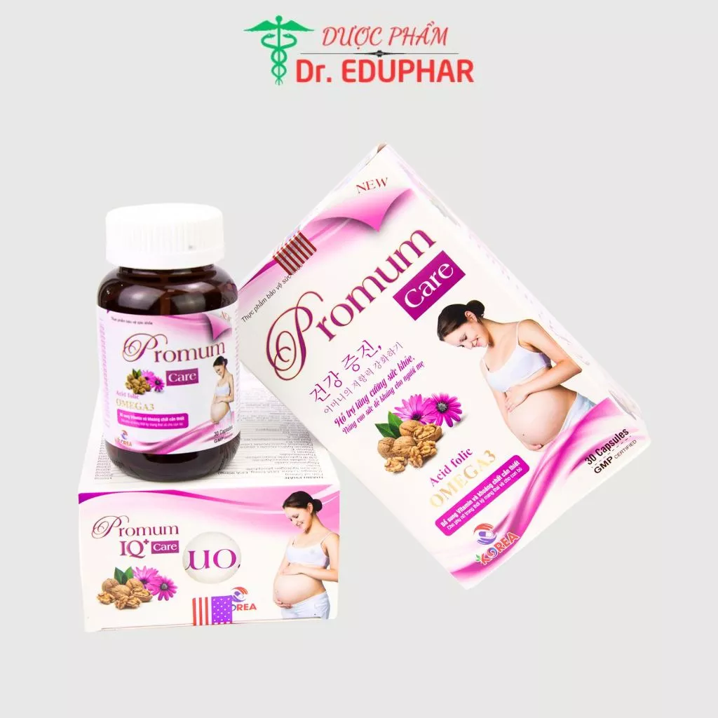 Bổ bầu Omega 3 PROMUM CARE lọ 30 viên nâng cao sức đề kháng cho cơ thể của mẹ và bé