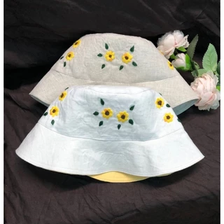 Mũ bucket handmade thêu hoa nhí (đội 2 mặt)