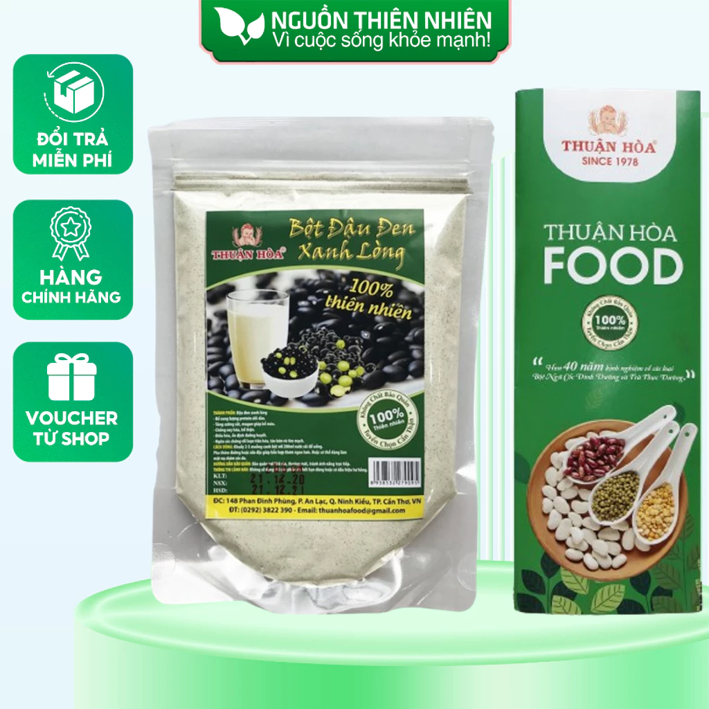 Bột đậu đen xanh lòng nguyên chất Thuận Hòa Food Túi 200g