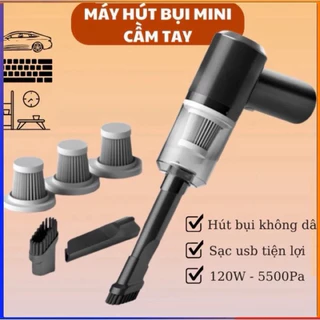 💥thanh lý:Máy hút bụi cầm tay mini lực hút siêu mạnh hút bụi ô tô, giường, đệm, sạc USB