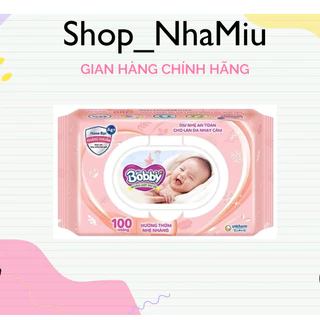 Khăn ướt hương dịu nhẹ Bobby mềm mại 100 tờ/gói