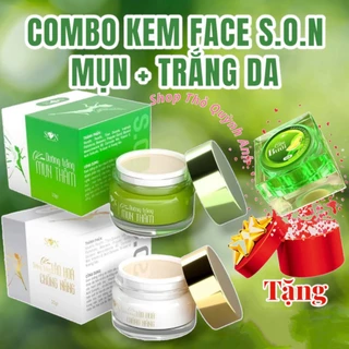 Combo Kem Face S.O.N Mụn, Thâm, Trắng Da, Chống Nắng [tặng Cao Bưởi] - Kem Face SON Nguyễn Tiên