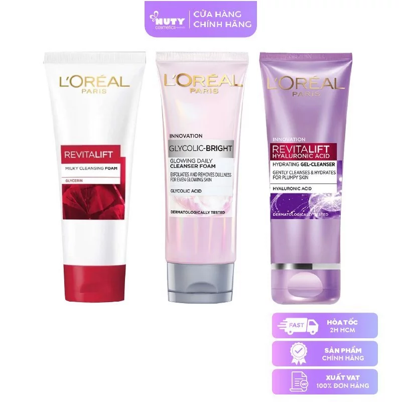 Sữa Rửa Mặt Dưỡng Ẩm Sáng Da L'Oreal (100ml/tuýp)