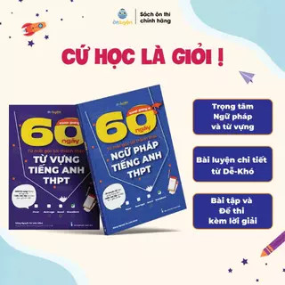 Combo Từ vựng và Ngữ pháp - Sách 60 ngày từ mất gốc tới thành thạo Tiếng Anh THPT- Nhà sách Ôn luyện