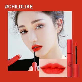 [Chính Hãng] Thanh lý Mỹ phẩm - Son Kem Lì 3CE Mịn Như Nhung Velvet Lip Tint Childlike - Màu Đỏ Cam