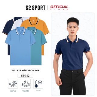 Áo Polo Nam S2 SPORT Áo Thun nam ngắn tay vải Cotton CVC dáng Slim Fit chống nhăn phối line màu trẻ trung - SPL02