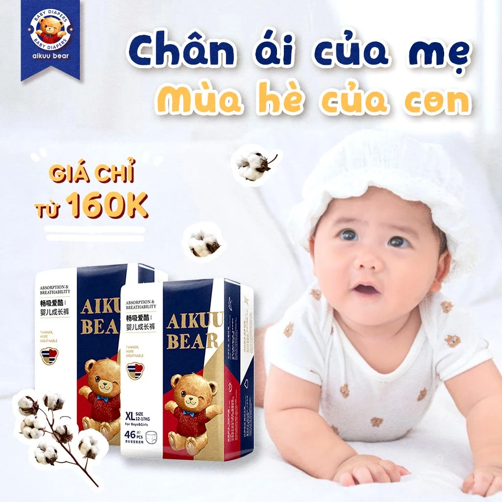 [1 Bịch] Tã Bỉm AIKUU BEAR Nội Địa Trung - Siêu Mềm Mỏng - Cực phẩm thấm hút