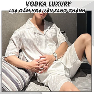 Bộ đồ ngủ nam pijama nam ngắn mùa hè chất lụa mềm mại, thoáng mát LV05 - Vodka Luxury