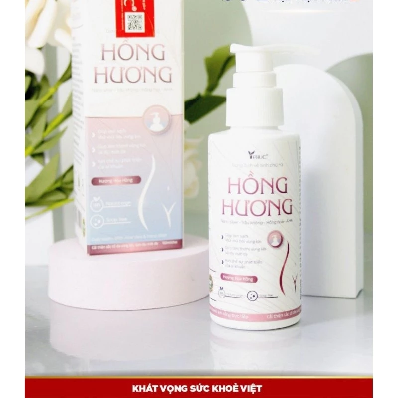 Dung dịch VSPN Hồng Hương làm sạch nhẹ nhàng, khử mùi, khử khuẩn 4x10 chai 100ml