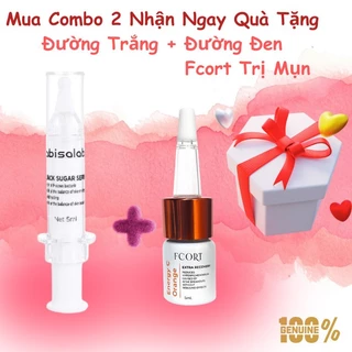 (MUA 2 TẶNG 1) Combo 2sp Tinh Chất Giảm. Mụn Cấp Tốc Black Sugar+Serum Đường Đen Fcort Energy C