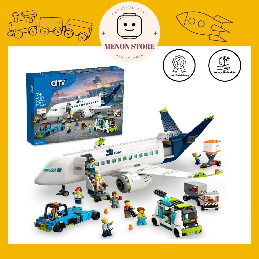 Đồ chơi lắp ráp 61006 60367 Máy Bay Chở Khách Passenger Airplane - Xếp hình thông minh