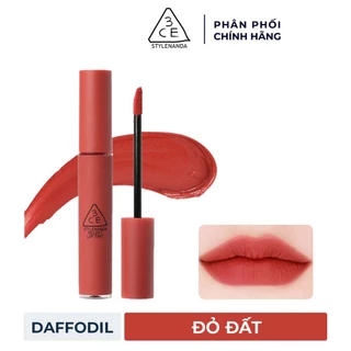 [Chính Hãng] Thanh lý Mỹ phẩm - Son Kem Lì 3CE Mịn Như Nhung Velvet Lip Tint Daffodil - Màu Đỏ Đất