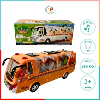 Đồ chơi Xe buýt dùng pin có đèn nhạc xoay 2609 peekabootoys