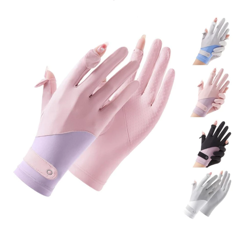 Găng Tay Chống Nắng UPF 50+ chống tia UV Chống trượt bao tay đi xe máy lái xe vải thun lạnh Cho Nữ
