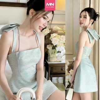 Váy tiểu thư MINA hở lưng dáng xoè dự tiệc chất Tweed ánh kim MN235