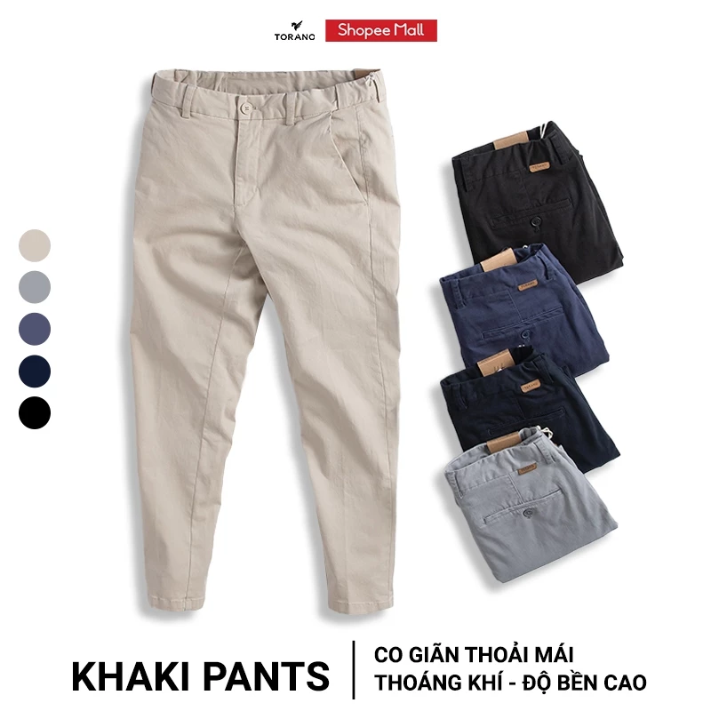 Quần kaki nam TORANO dài basic cạp tender túi lé , form chuẩn FABK001
