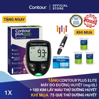 Tặng Máy đo đường huyết CONTOUR PLUS ELITE (mg/dL) và 100 Kim lấy máu thử đường huyết Khi Mua Que thử đường huyết