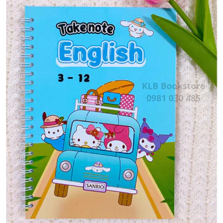 Sổ tay Takenote Tiếng Anh 3-12 A5/A6 bản mới nhất tổng hợp đầy đủ kiến thức. Tặng kèm thời khóa biểu hình ngẫu nhiên