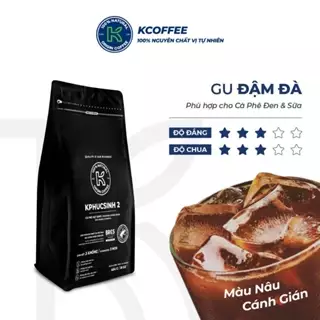 Cà Phê Rang Xay, Rang Hạt Nguyên Chất KPhucSinh 2 (25% Arabica - 75% Robusta, Rang Vừa) Túi 454G - Vị Đắng Cân Bằng