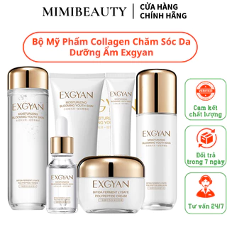 Bộ Mỹ Phẩm Chăm Sóc Da EXGYAN, Bộ Mỹ Phẩm Collagen Dưỡng Ẩm, Thu Nhỏ Lỗ Chân Lông, Làm Săn Chắc Và Mềm Da